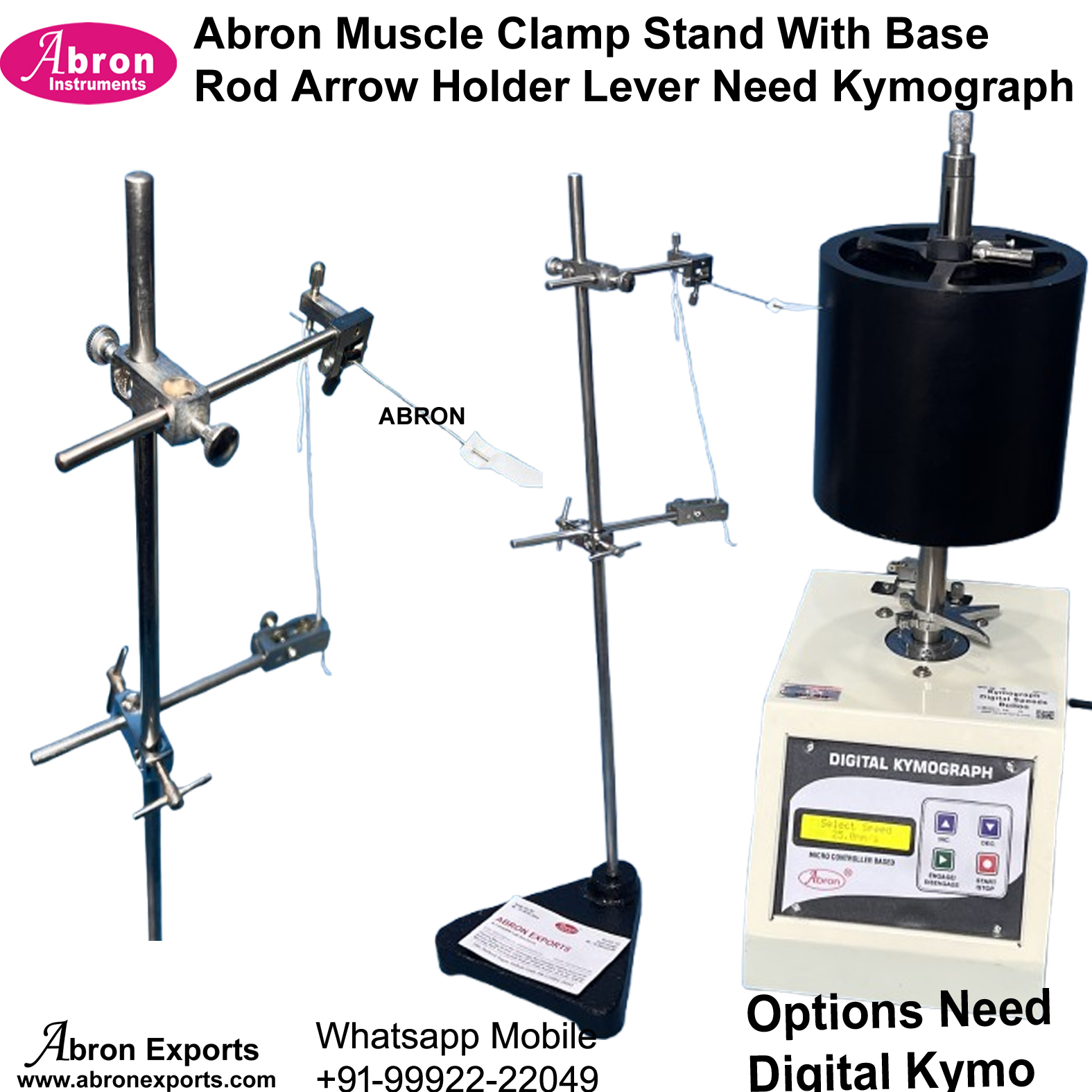 Kymograph Digital Spare Accessory Muscle Clamp Muscle TwitchStand With Base Rod Arrow Holder Lever Without Kymo Pharmacy Pharmacology Abron AB-2550SMC 